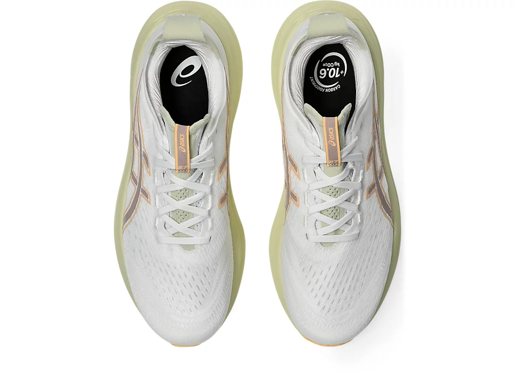 Asics Mens Gel-Nimbus 27 Runners Sneakers in White/Fawn