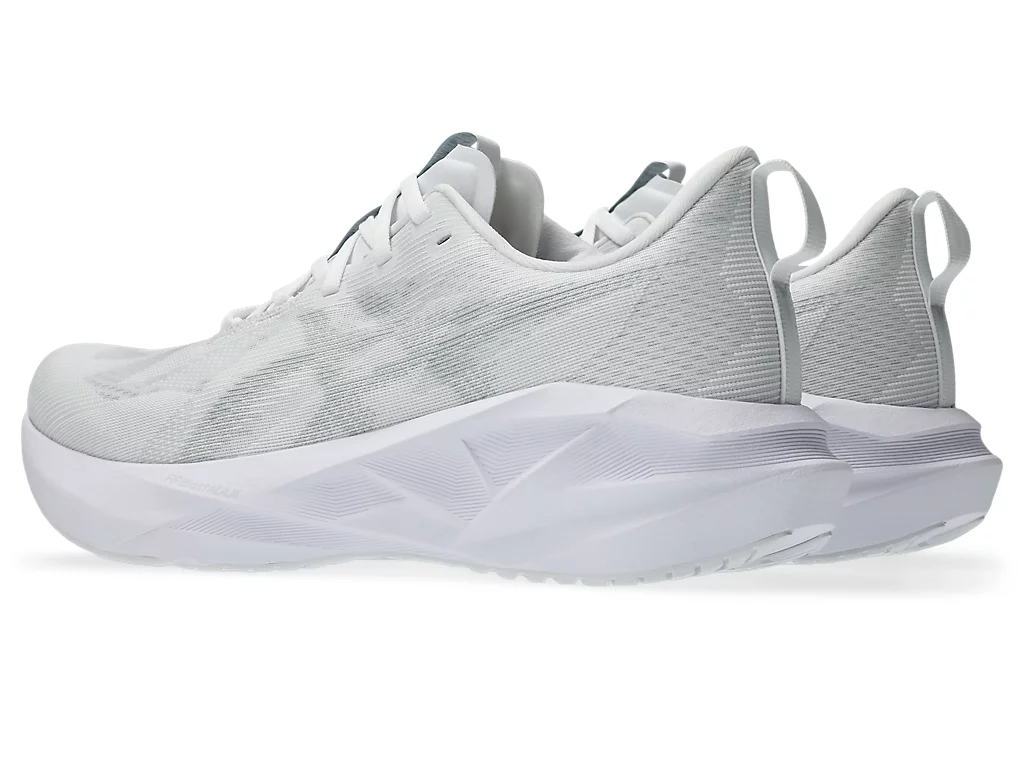 Asics Mens Novablast 5 Sneakers Runners Shoes in White/Piedmont Grey