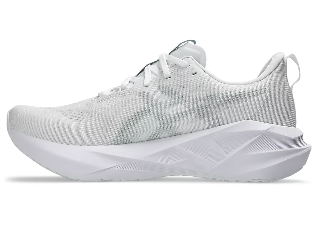 Asics Mens Novablast 5 Sneakers Runners Shoes in White/Piedmont Grey