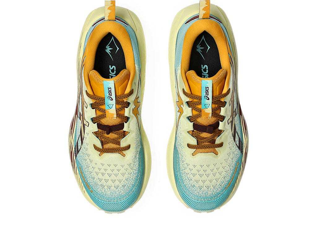 Asics Mens Trabuco Max 4 Sneakers Runners Sneakers in Wheat Yellow/Dark Red Planet