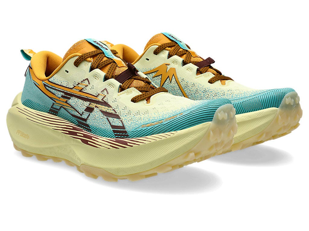 Asics Mens Trabuco Max 4 Sneakers Runners Sneakers in Wheat Yellow/Dark Red Planet