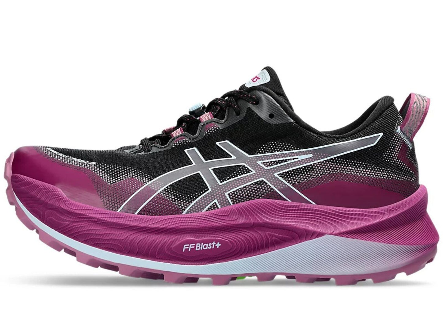 Womens ASICS Trabuco Max 3 Trail Running Shoes in Black/Light Blue – Size 8-3