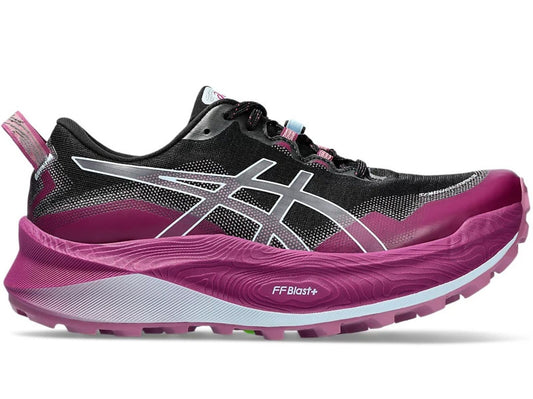 Womens ASICS Trabuco Max 3 Trail Running Shoes in Black/Light Blue – Size 8-0