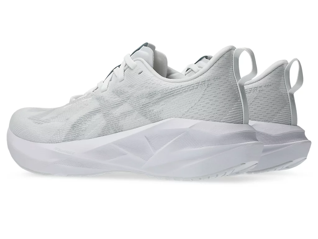 Asics Womens Novablast 5 Runners Sneakers Shoes in White/Piedmont Grey