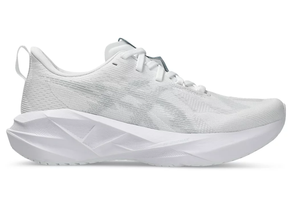 Asics Womens Novablast 5 Runners Sneakers Shoes in White/Piedmont Grey