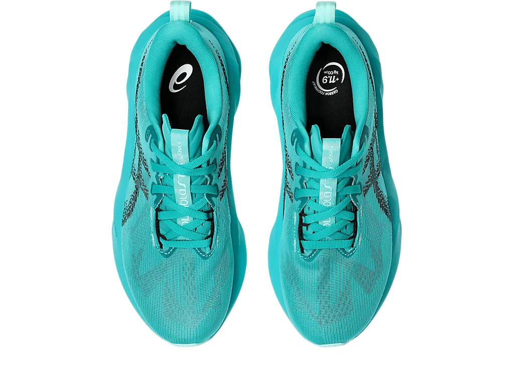 Asics Womens Novablast 5 Runners Sneakers Shoes in Wave Teal/Black