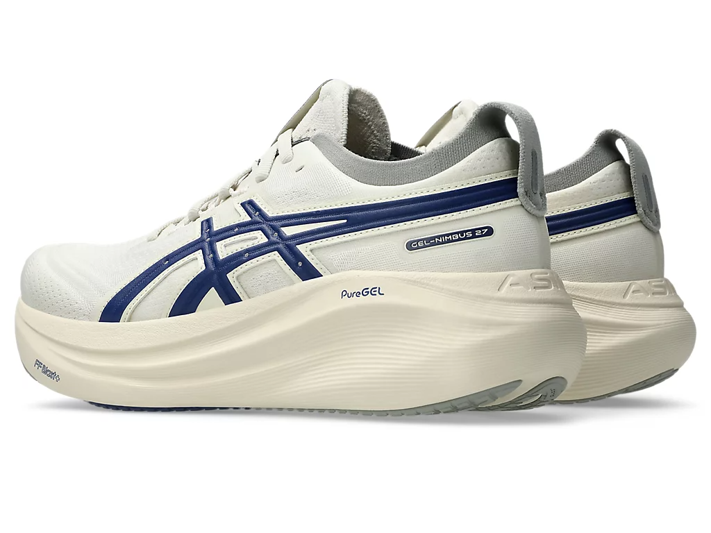 Asics Womens Gel-Nimbus 27 ATC Sneakers Runners Shoes in Birch/Indigo Blue