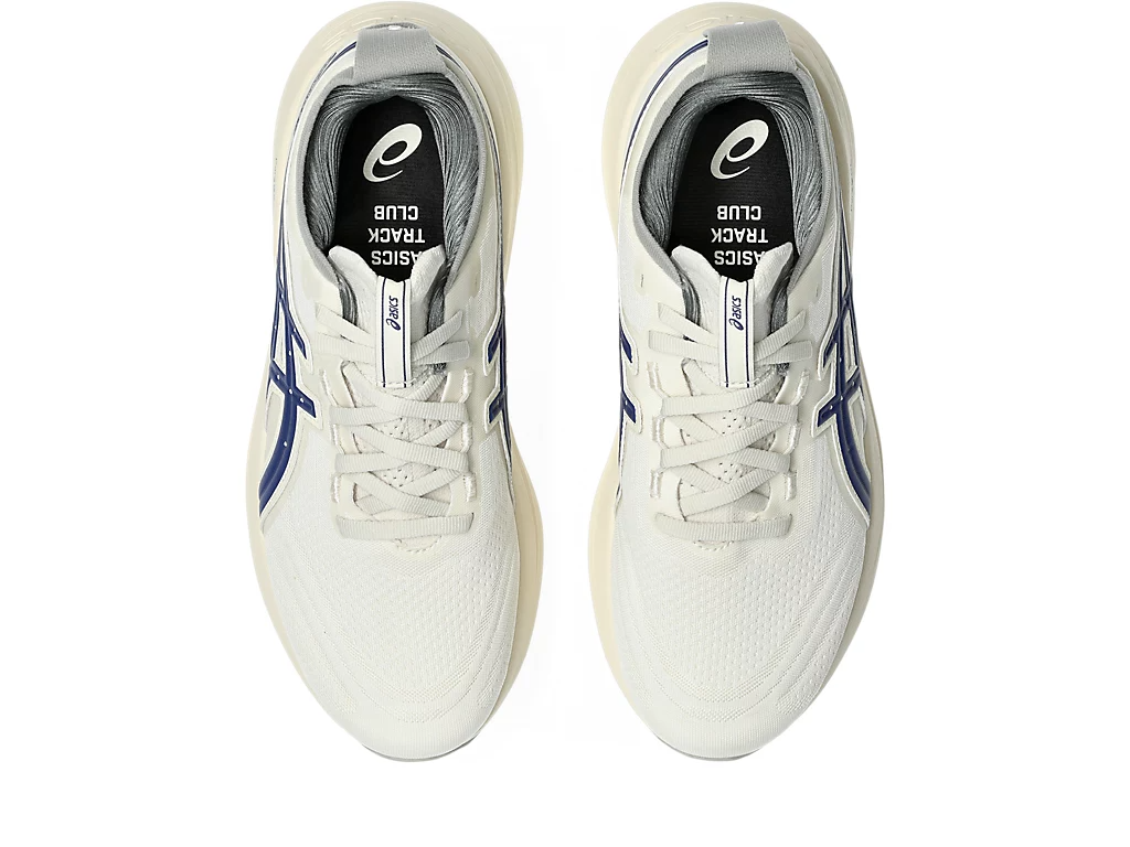 Asics Womens Gel-Nimbus 27 ATC Sneakers Runners Shoes in Birch/Indigo Blue
