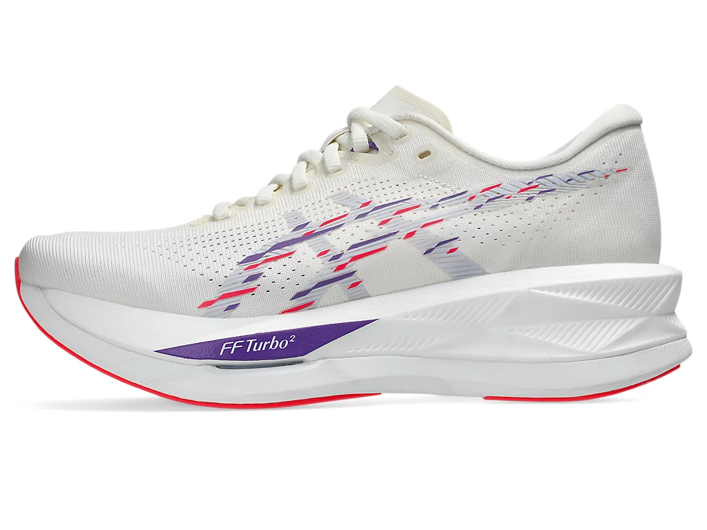 Asics Womens Sonicblast Running Sneakers Shoes Runners in Cream/Blue Fade