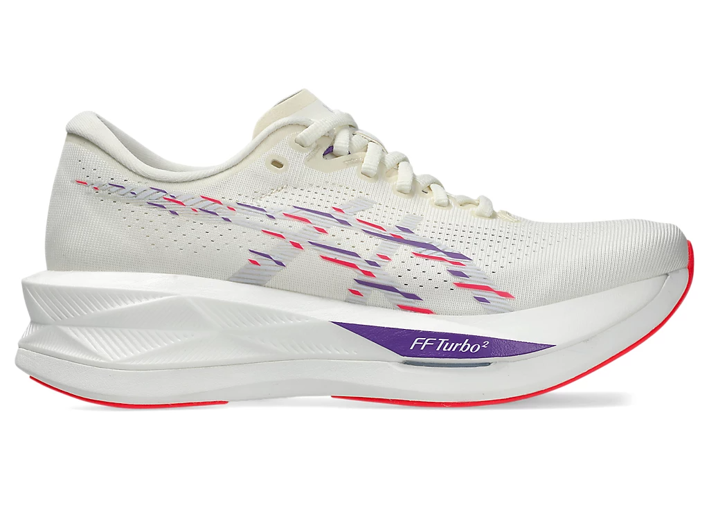 Asics Womens Sonicblast Running Sneakers Shoes Runners in Cream/Blue Fade