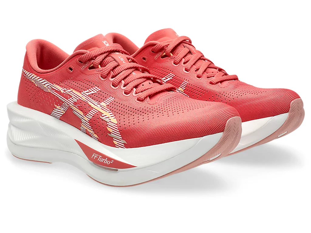 Asics Womens Sonicblast Sneakers Runners Shoes in Dark Pink Clay/White