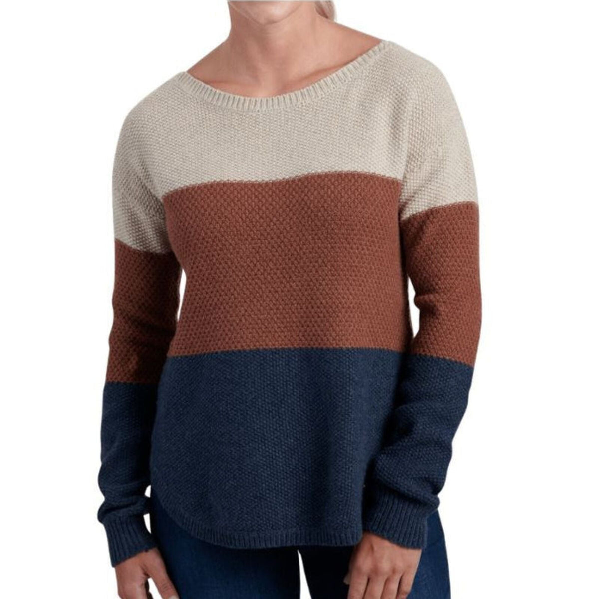 Kuhl Womens Bella Stripe Sweater in Midnight Gold