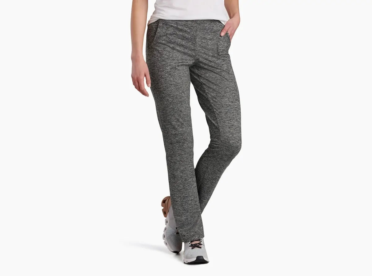Kuhl Bliss Womens Pant Soft Stretch Knit 32" Inseam Zippered Pocket in Dark Heather