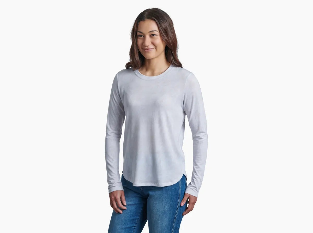 Kuhl Konstance Womens Long Sleeve Top Print UPF50+ Soft Stretch Fabric in White