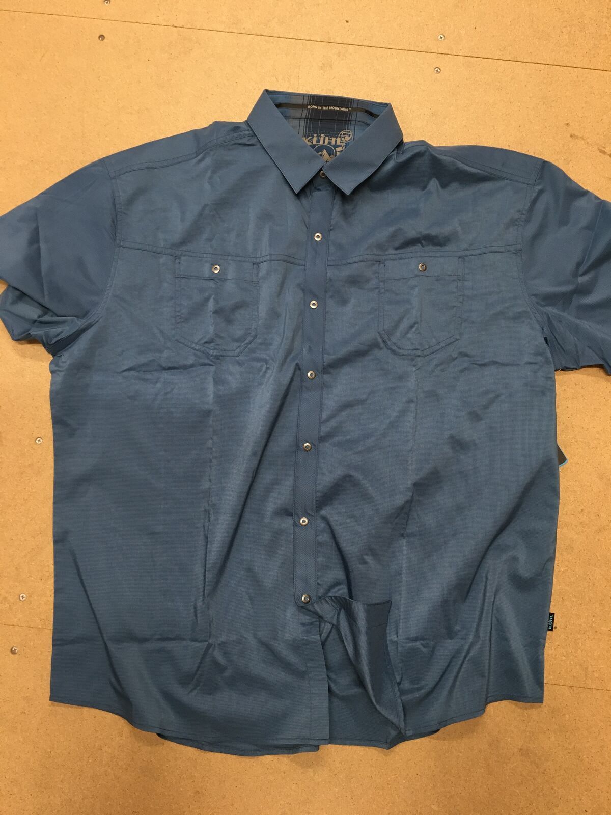 Kuhl Mens Stealth Outdoor Hiking Short Sleeve Shirt in Neptune