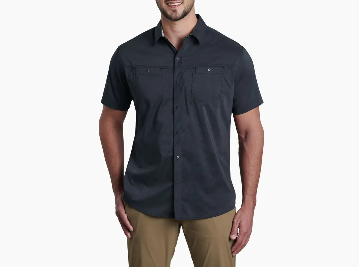 Kuhl Mens Stealth Outdoor Hiking Short Sleeve Shirt in Neptune
