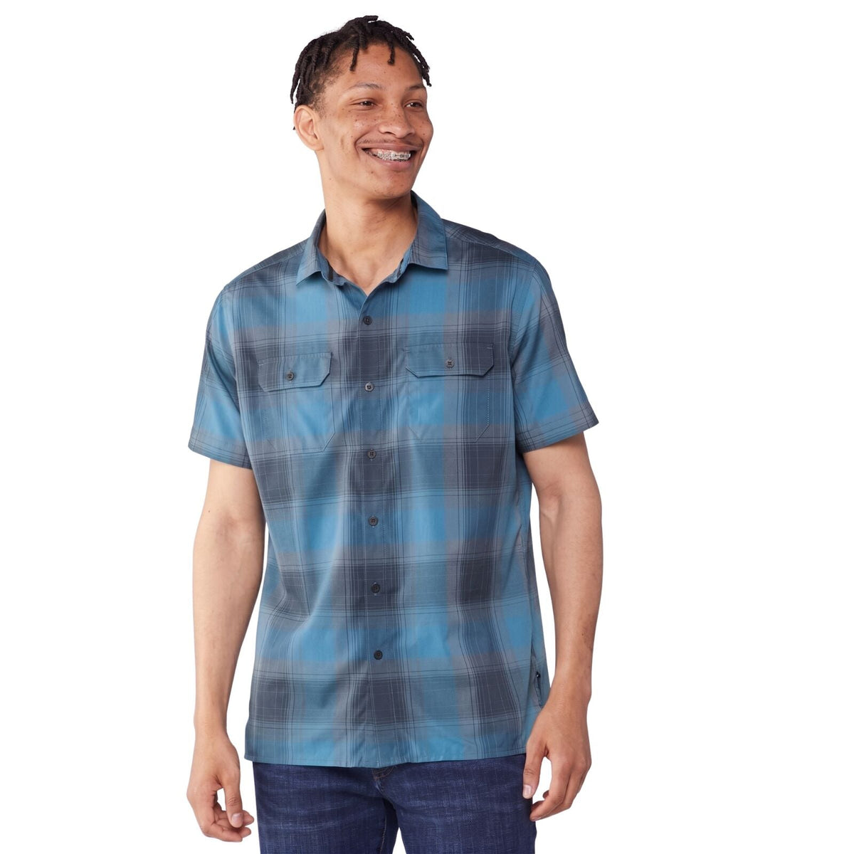 Kuhl Mens Stretch Response Hiking Outdoor Shirt in Shadow Blue