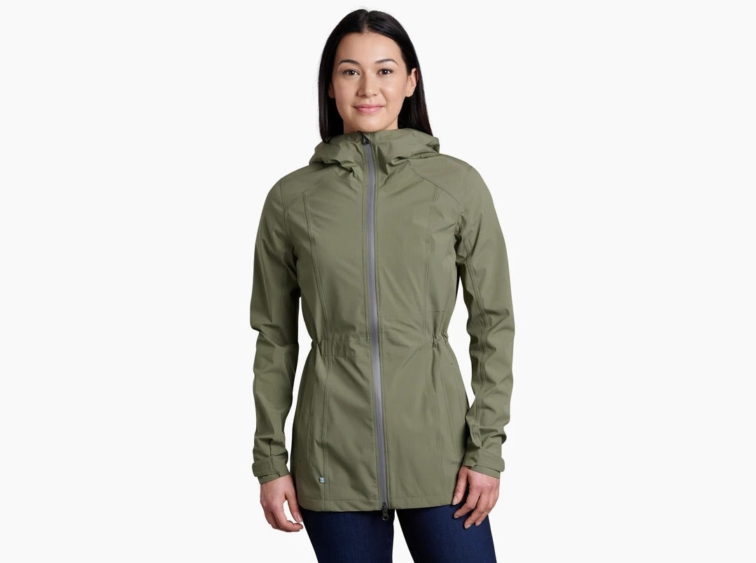 Kuh Womens Stretch Voyagr Jacket Lightweight Breathable Waterproof in Sage-1