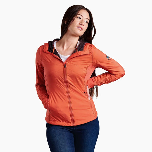 Kuh the One Hoody Womens Hooded Jacket Windproof in Warm Poppy Size XL-0