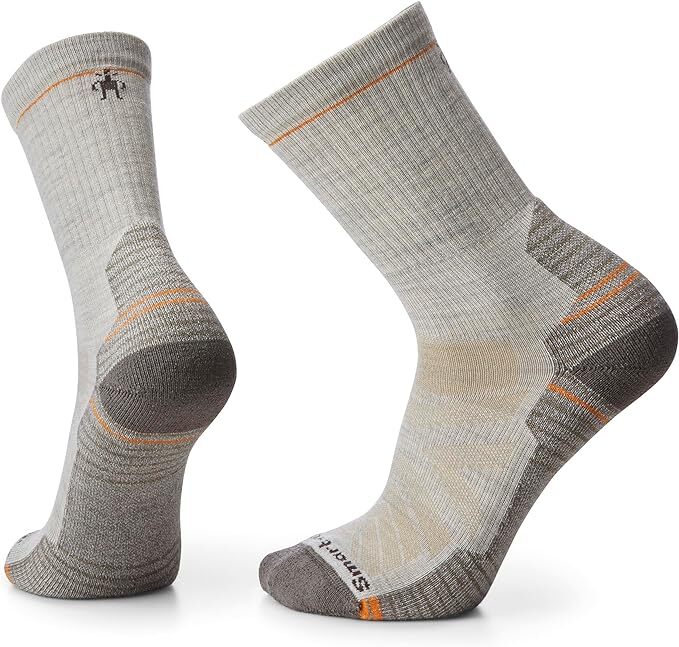 Smartwool Mens Merino Wool Hike Light Cushion Crew Socks in Taupe-1