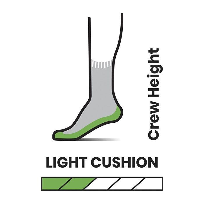 SmartWool Hike Light Cushion Spiked Stripe Crew Socks in Light Gray - Large