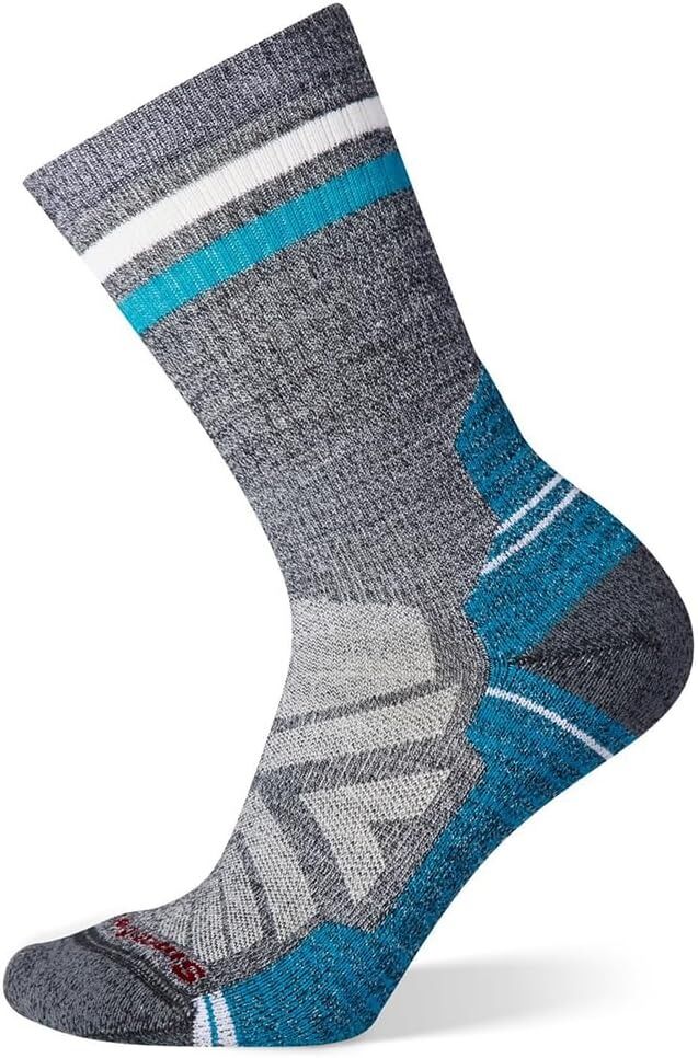 Smartwool Womens Hike Light Cushion Tube Stripe Crew Socks in Charcoal Light Grey -  L-2