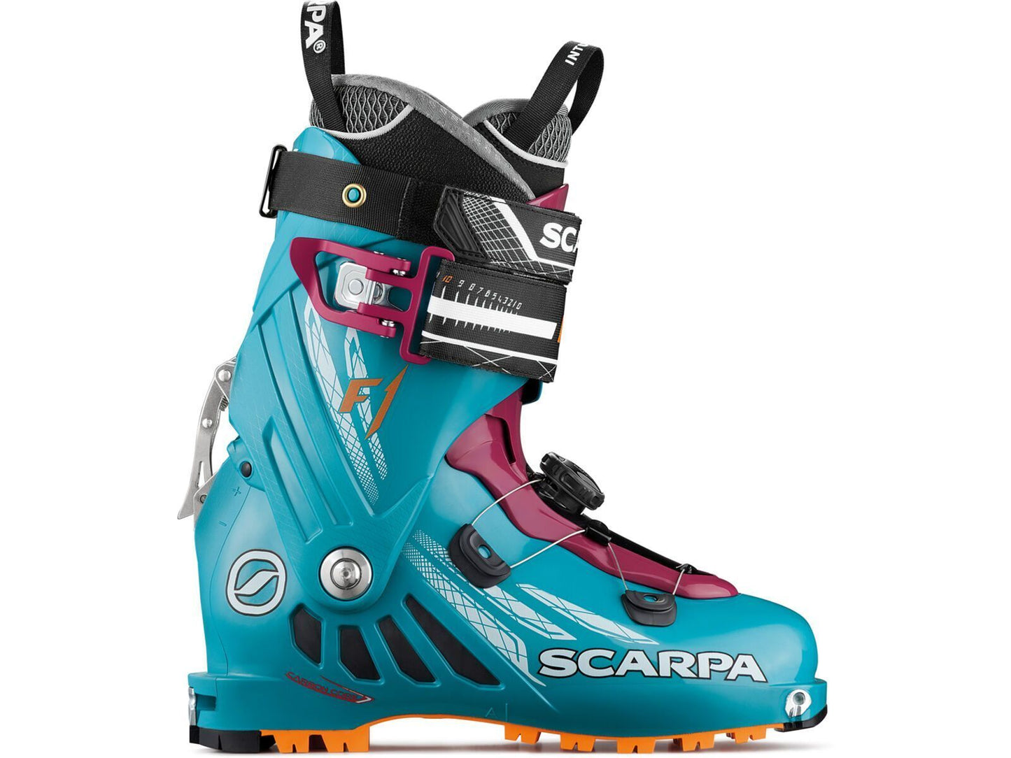 Scarpa Womens F1 Alpine Touring Ski Boots Skiing Snow - Arctic Blue/Purple - US 6.5-1