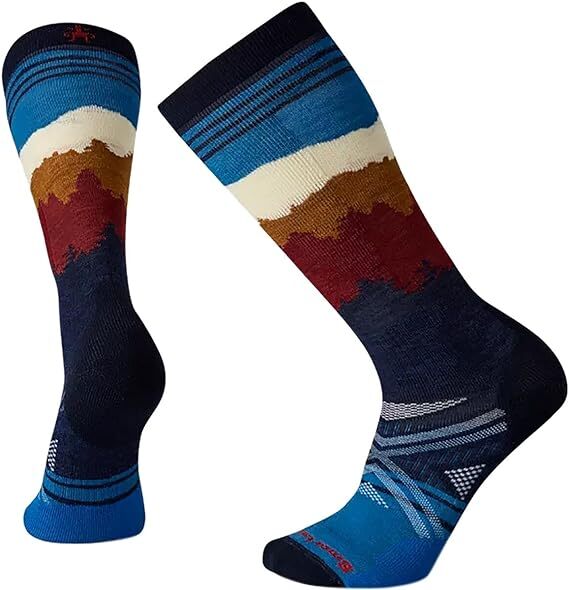 Smartwool PhD Ski Medium Alpenglow Pattern Merino Wool Socks-1