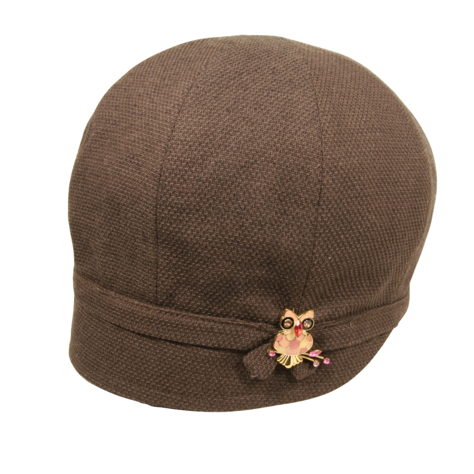 GOORIN BROTHERS Ladies Hooty Drop-Slope Cloche Hat - Brown-3