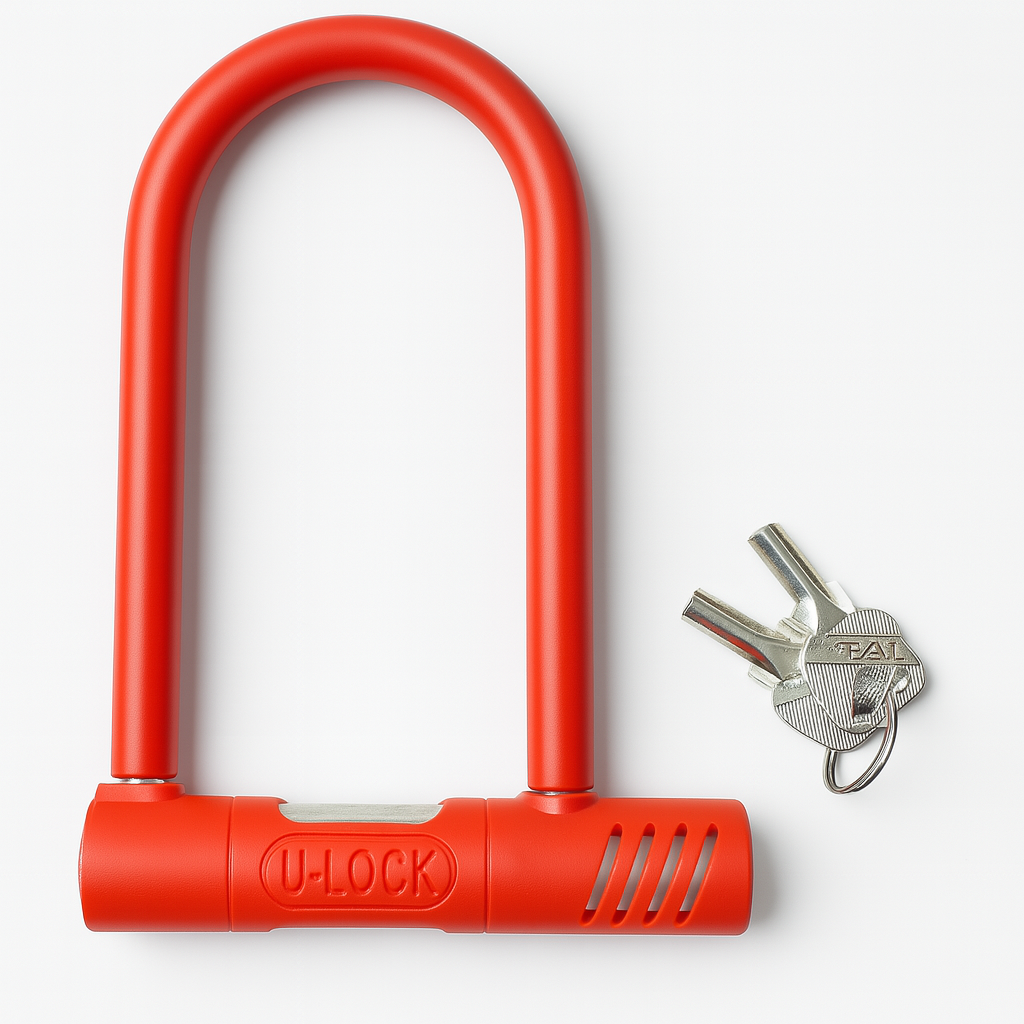 Bicycle Hardware U Lock Heavy Duty Keyed Bike Long - Assorted Colours - 13x20cm