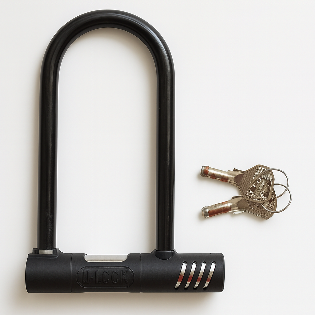 Heavy Duty Keyed Bicycle U Lock 13x20cm - Assorted Colours-1
