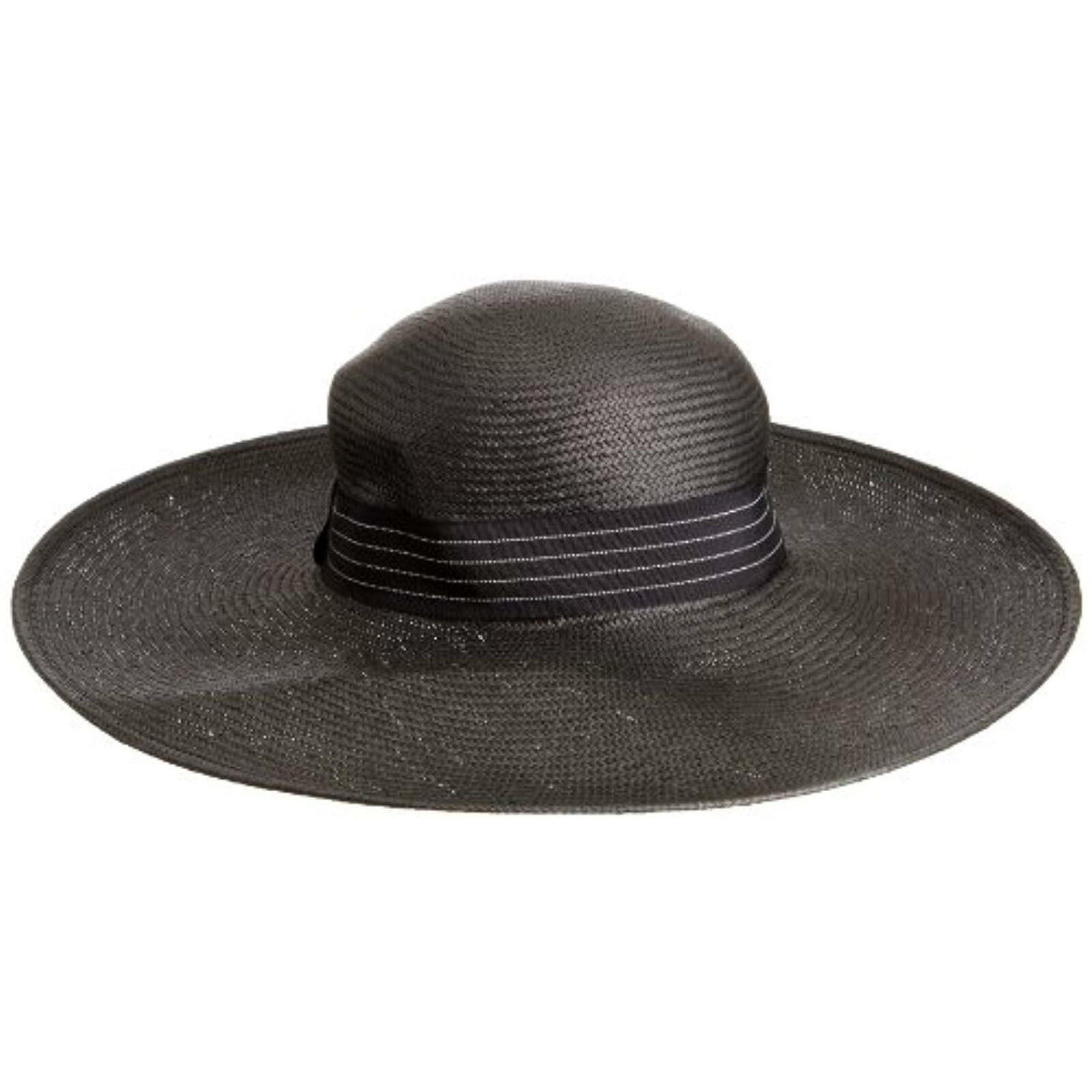 Goorin Brothers Womens Macey Natural Straw Floppy Hat - Black-0