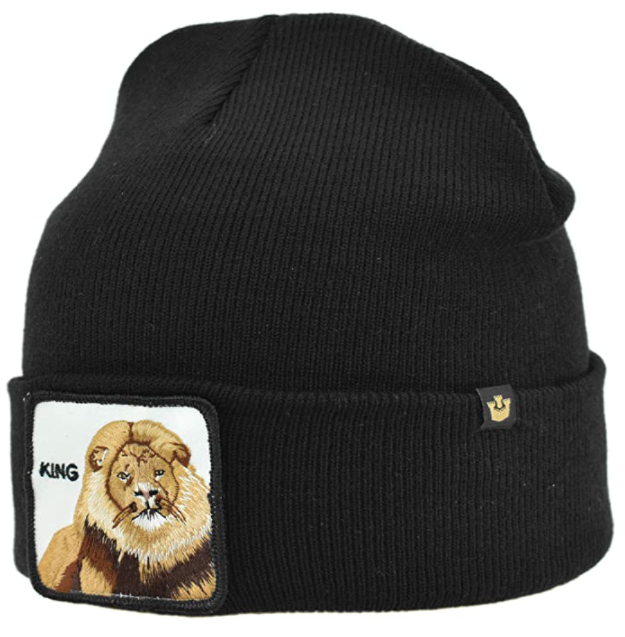 Goorin King Beanie Hat Hear Me Roar Warm Winter Ski Animal Series - Black-0