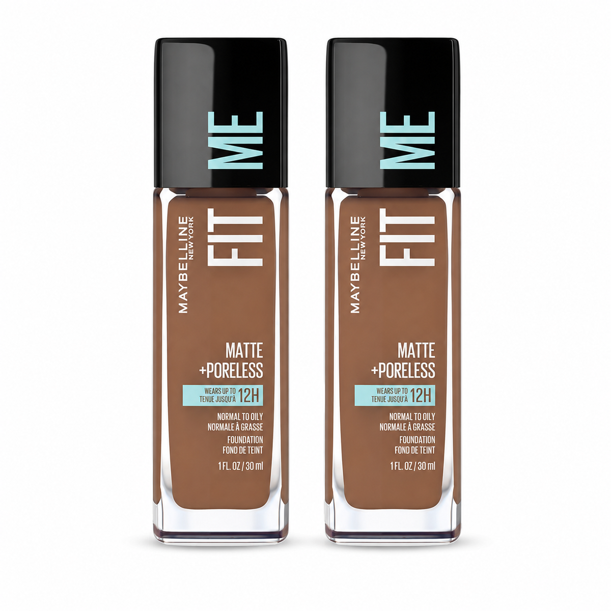2x Maybelline 30ml Foundation Fit Me Matte Poreless Truffle 362