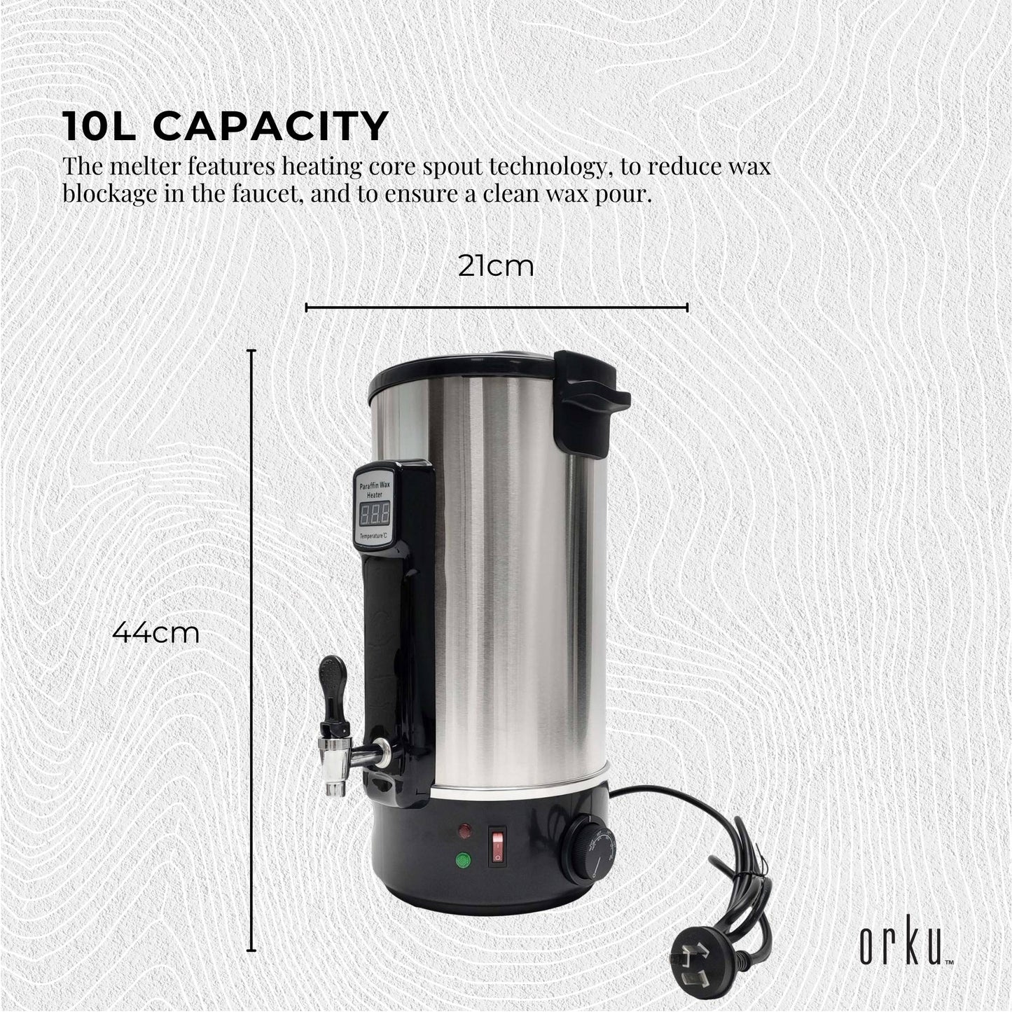 10L Orku Candle Wax Heater With Tap And Accessories - Candle Making Melter Pot-2