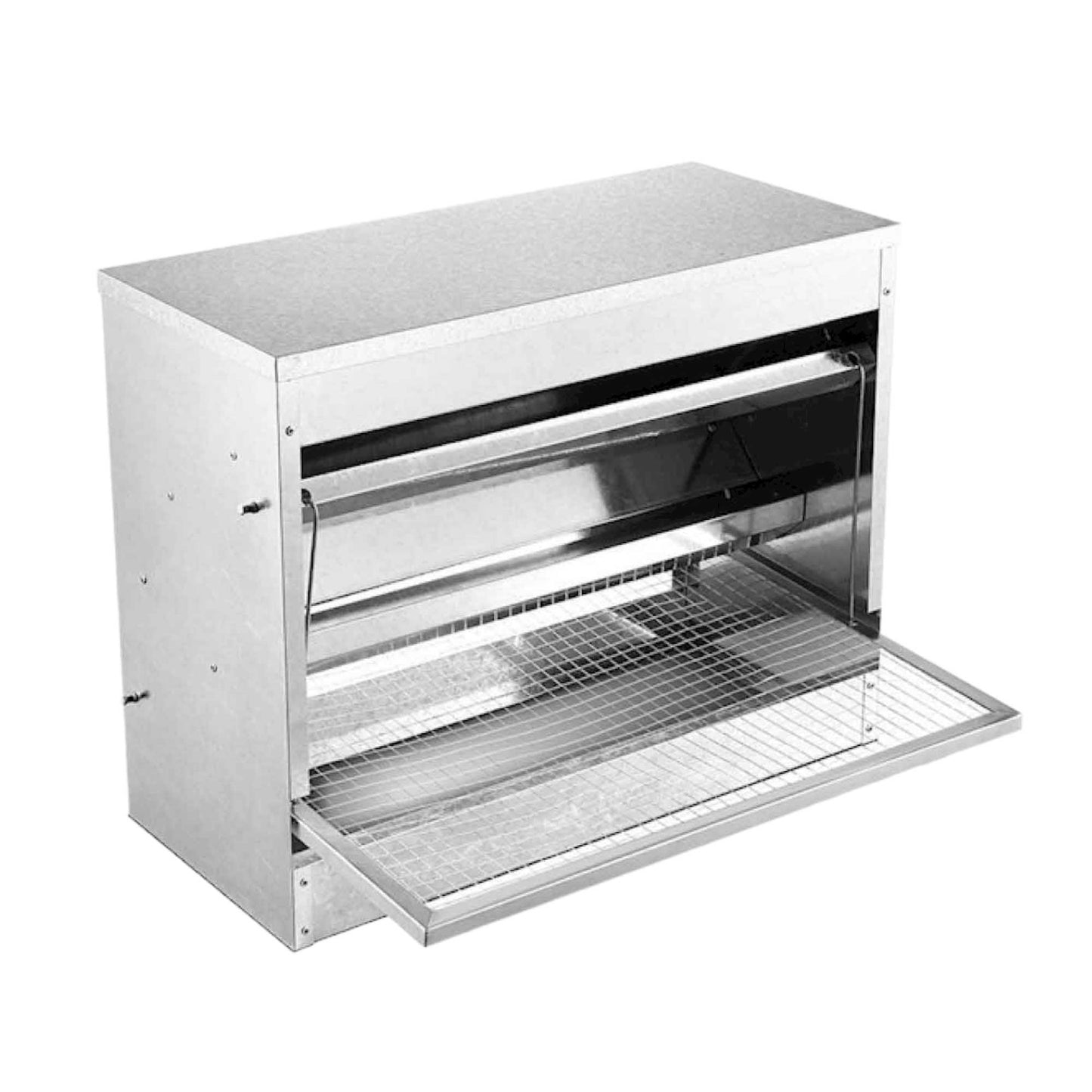 10kg Automatic Chook Chicken Feeder Poultry Auto Treadle Galvanised Metal Coop-0