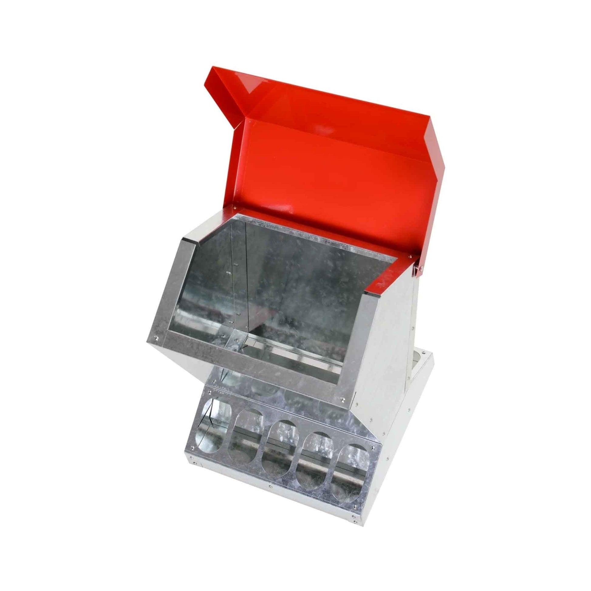 10kg Automatic Chook Chicken Feeder Poultry Auto Trough Galvanised Metal Feeders-1