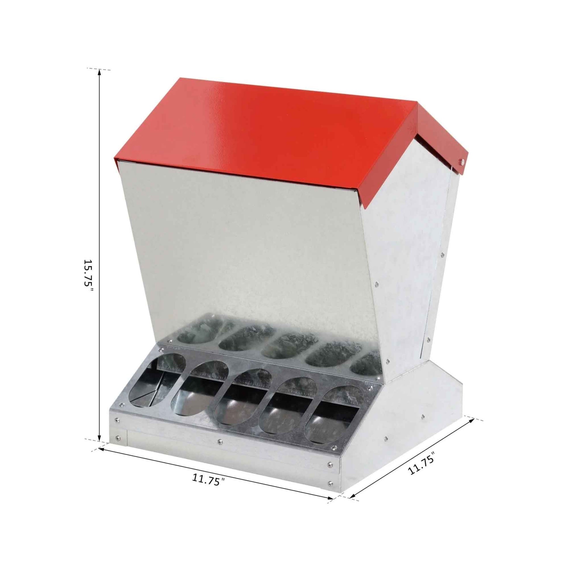 10kg Automatic Chook Chicken Feeder Poultry Auto Trough Galvanised Metal Feeders-3