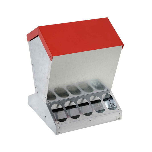 10kg Automatic Chook Chicken Feeder Poultry Auto Trough Galvanised Metal Feeders-0