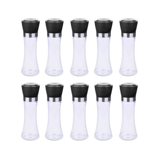 10x 180ml Glass Salt or Pepper Grinder 18cm - Adjustable Ceramic Core Tall Mill-0