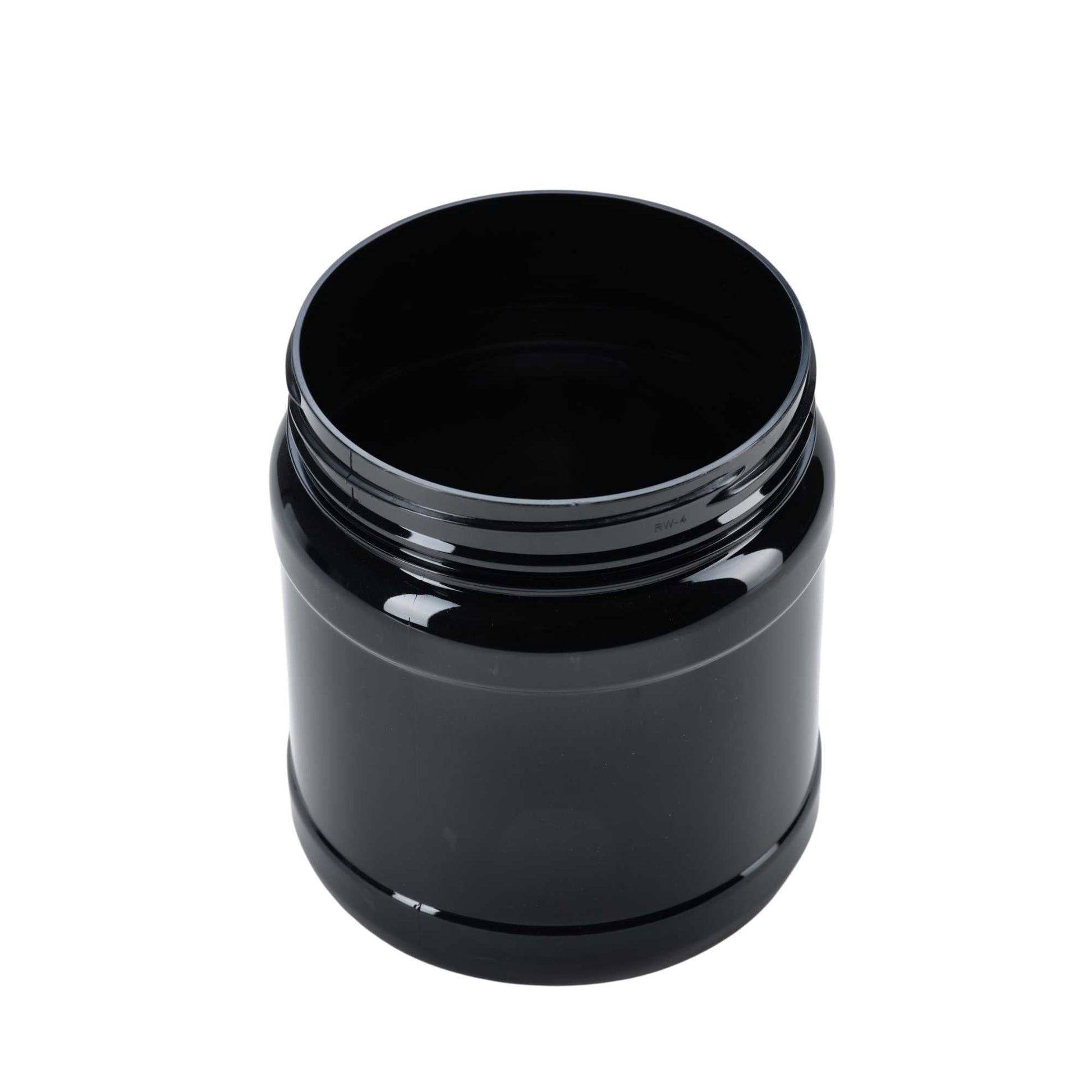 10x 1.5L Wide Mouth Plastic Jars and Lids Black - Empty Protein and Powder Tubs-1