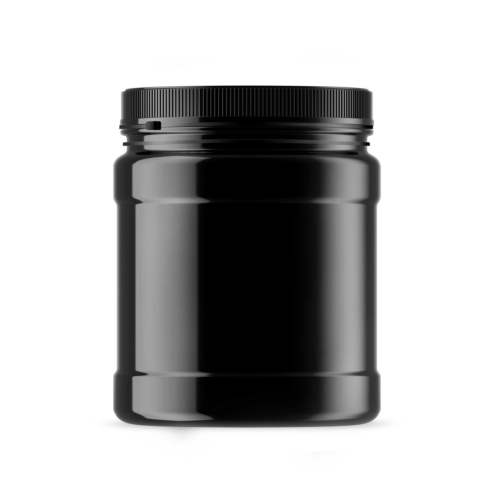 10x 1.5L Wide Mouth Plastic Jars and Lids Black - Empty Protein and Powder Tubs-0