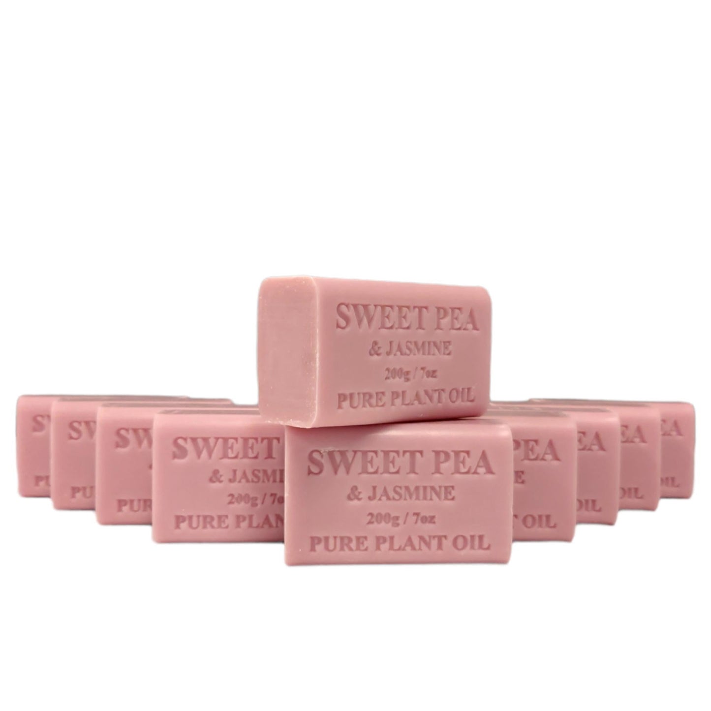 10x 200g Plant Oil Soap Sweet Pea Jasmine Scent Pure Natural Vegetable Base Bar-0