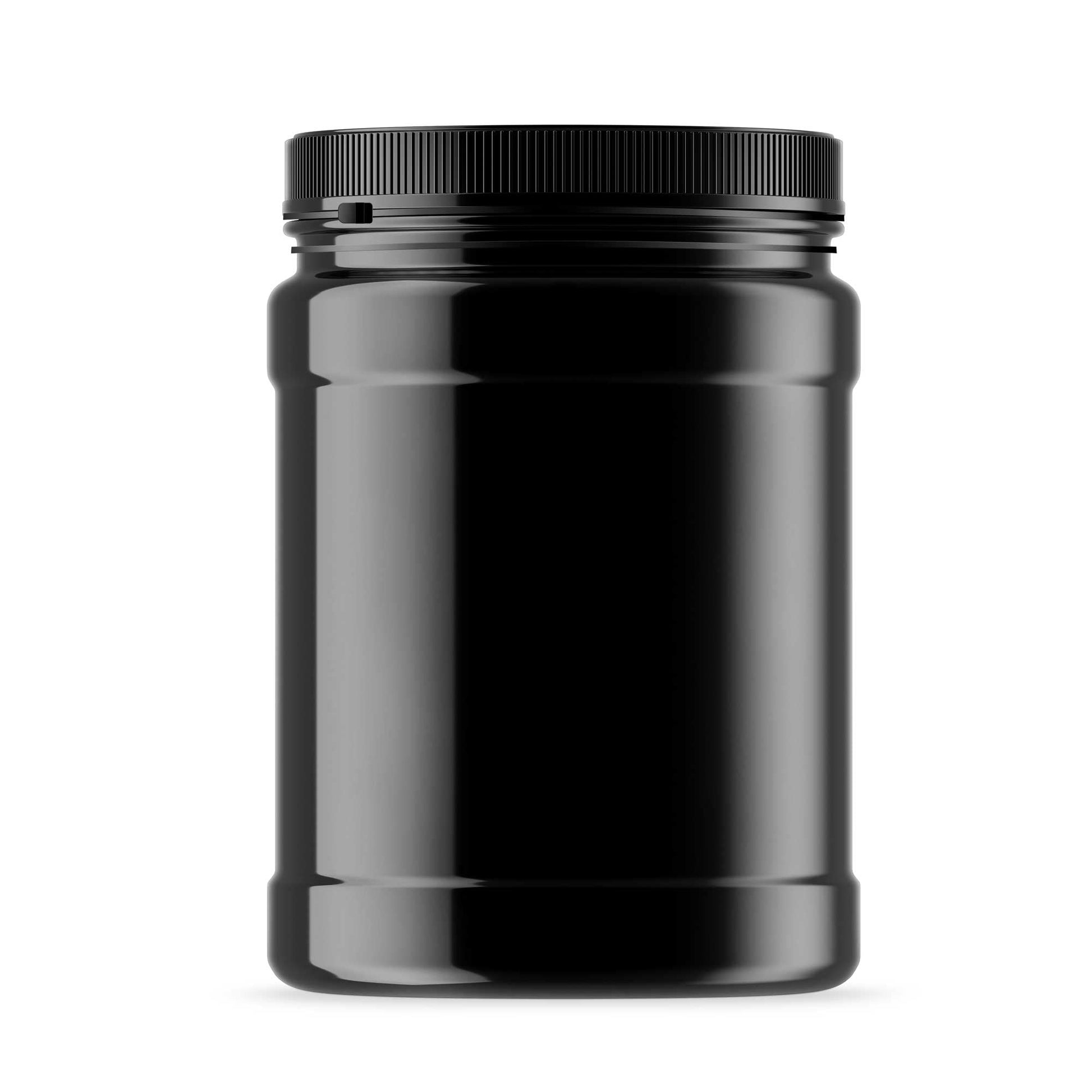 10x 2L Wide Mouth Plastic Jars and Lids Black - Empty Protein and Powder Tubs-0