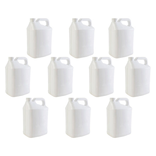10x 5L White HDPE Plastic Bottles + Tamper Tel Caps - Dangerous Goods Jerry Can-0