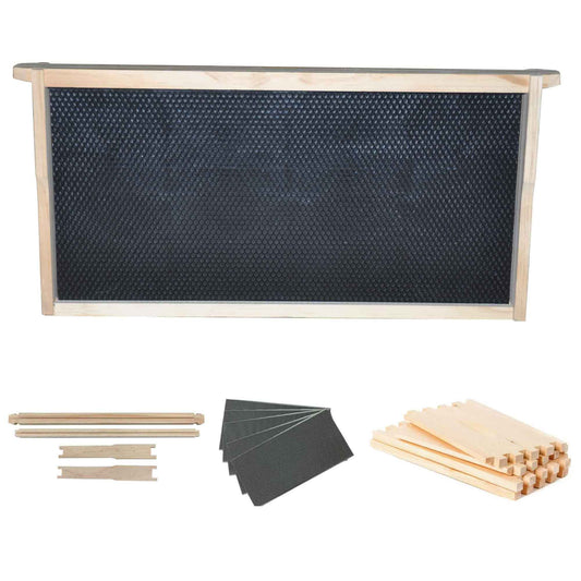 10x Wood Frames Plastic Foundations Unassembled Deep Hive Brood Frame Beekeeping-0
