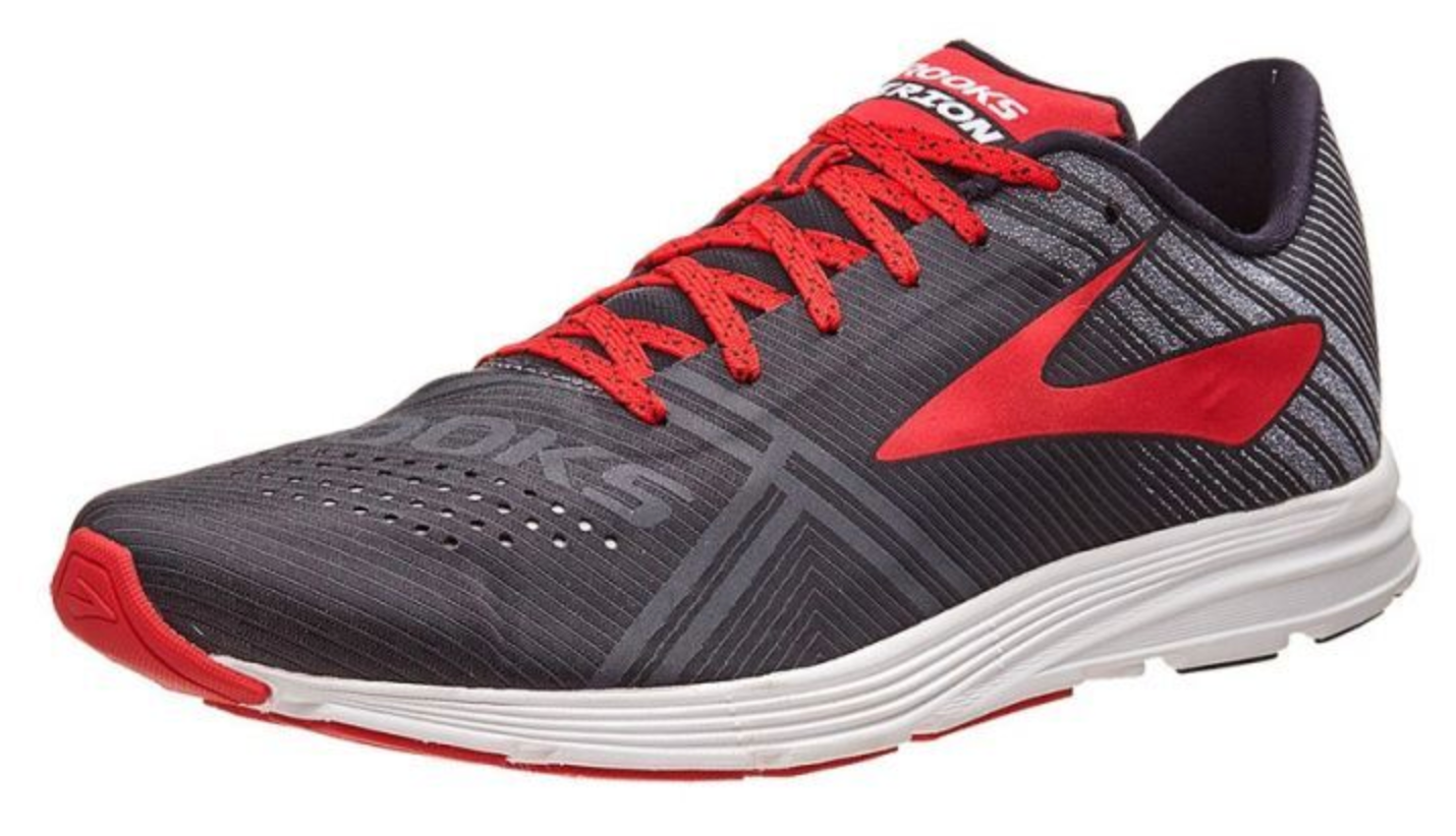 Brooks Mens Hyperion Race Flats Sneakers Shoes Running - Black/White/Toreador-3