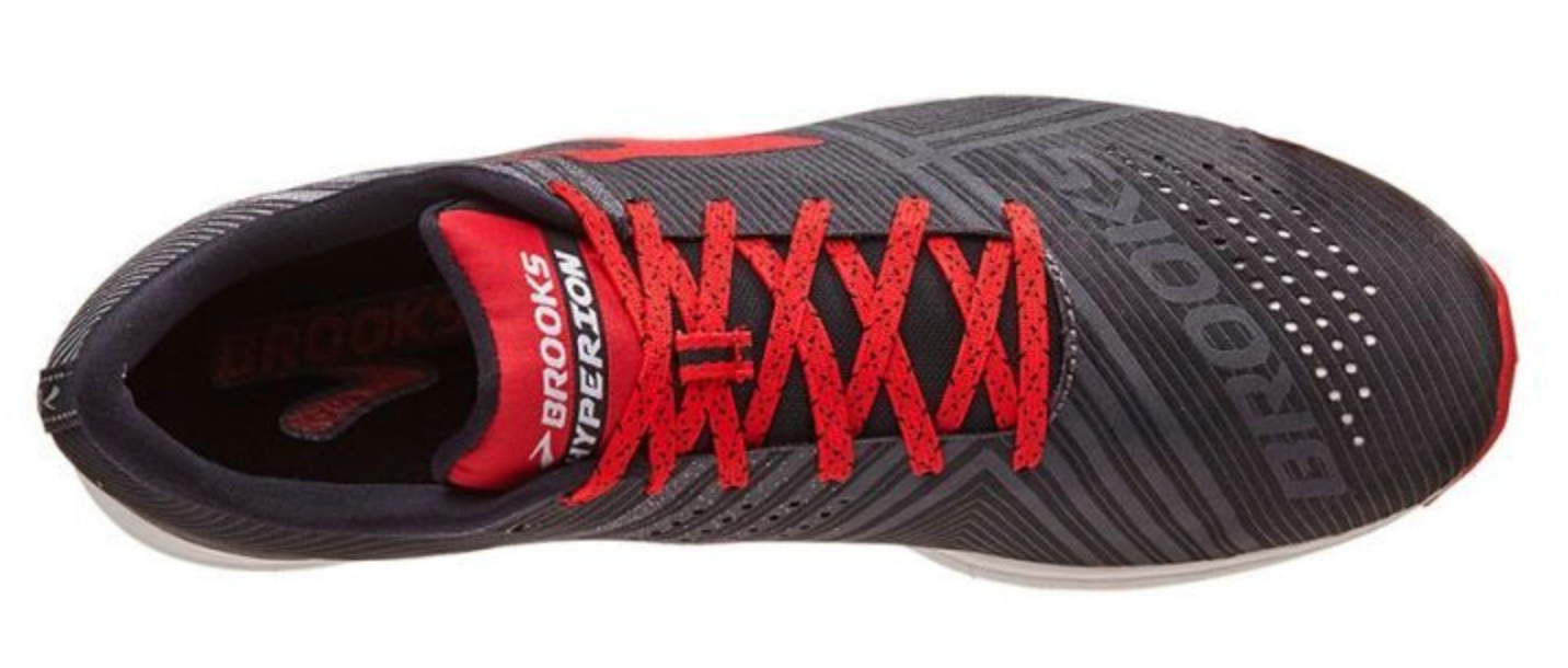 Brooks Mens Hyperion Race Flats Sneakers Shoes Running - Black/White/Toreador-4