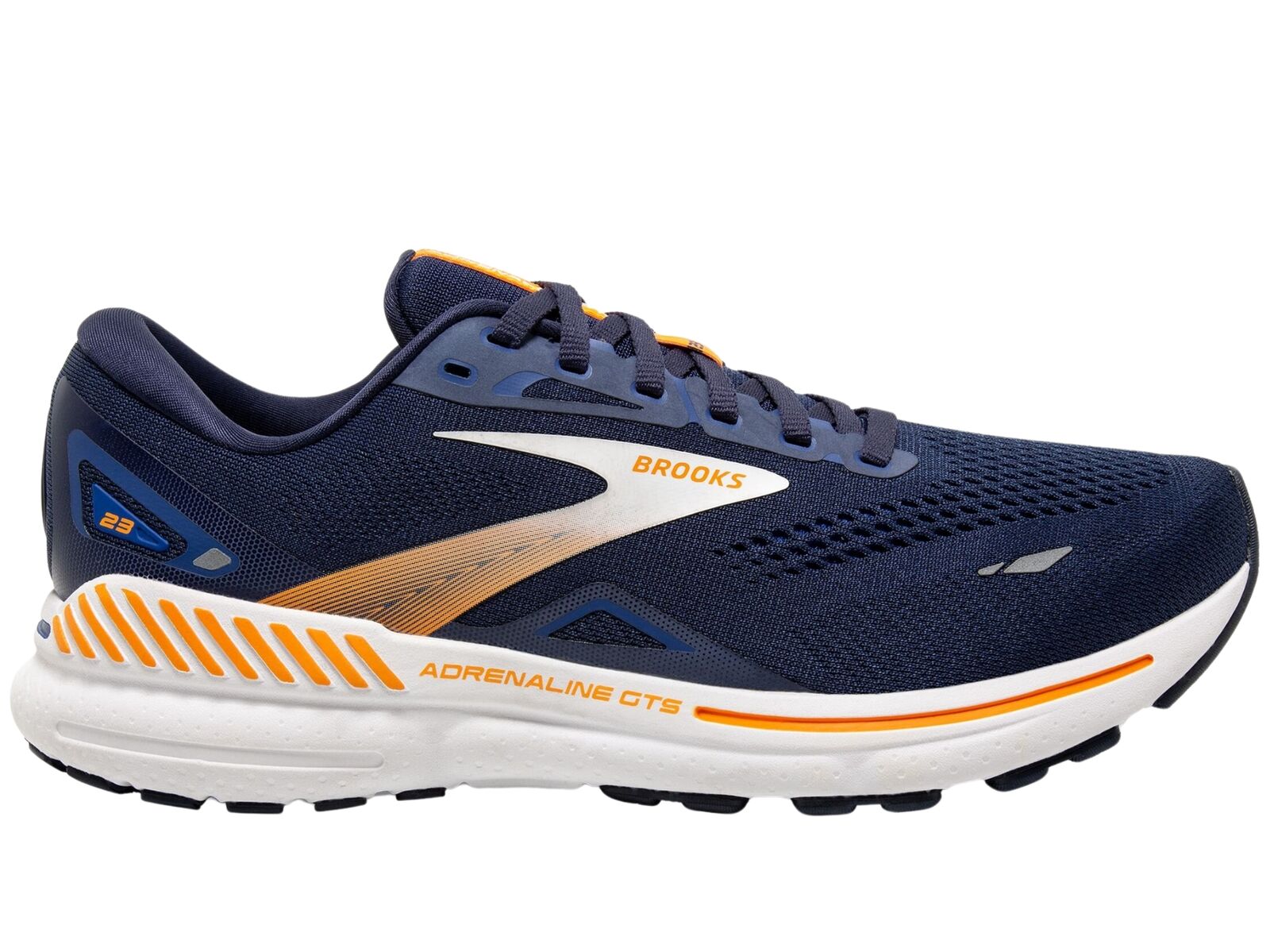 Mens Brooks Adrenaline GTS 23 Running Shoes in Peacoat/Ultramarine/Orange – Size 11.5-1