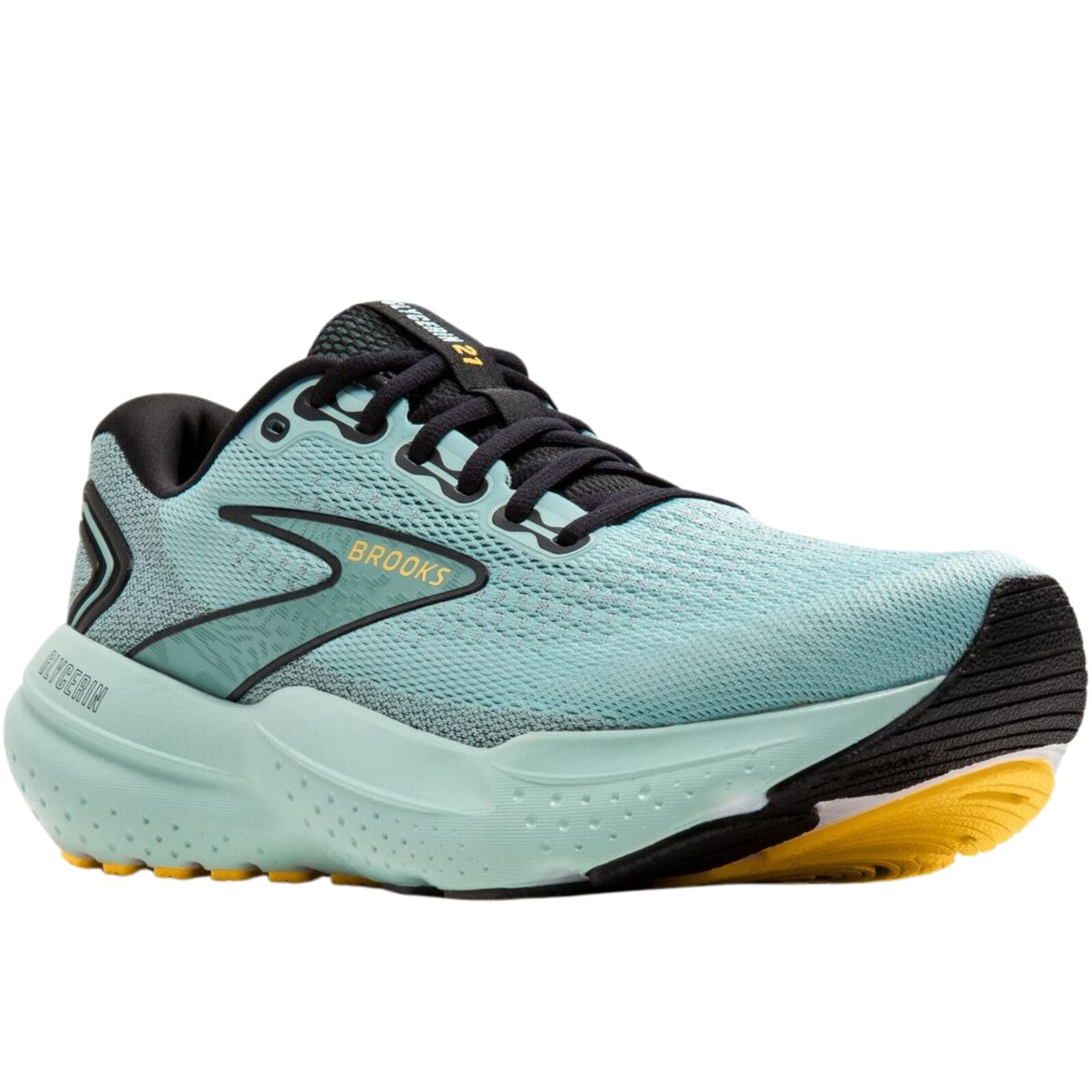 Mens Brooks Glycerin 21 Running Shoes in Cloud/Black/Gold – Size 13-4